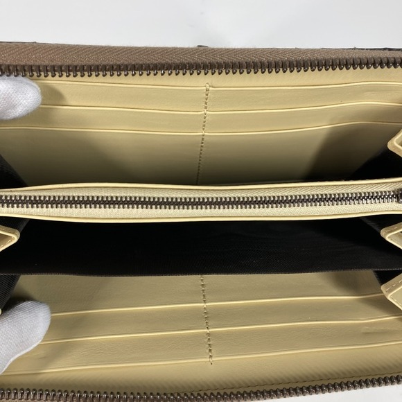 Gucci Long Wallet GG Bamboo Round Zipper Python Leather White - Picture 9 of 11